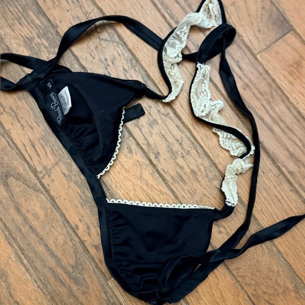 Beach Bunny Black Bikini Top with Lace